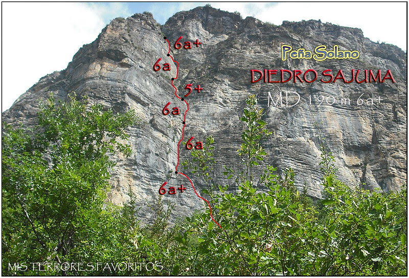 RESEÑA DIEDRO SAJUMA 190 m 6A+ - PEÑA SOLANO - ESCARRILLA