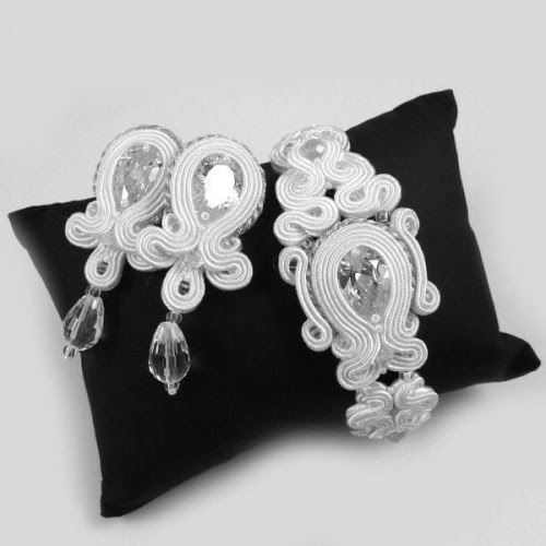 Delikatny komplet ślubny soutache Delikatny komplet ślubny soutache