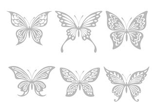 sample - Butterfly silhouettes - in medium grey