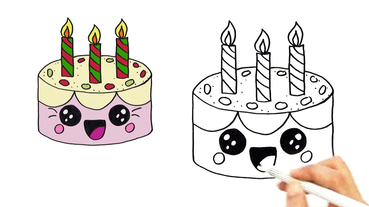 Comment Dessiner Un Gâteau D Anniversaire Simple Cute Birthday Cake Drawing / How to Draw a Cartoon Birthday