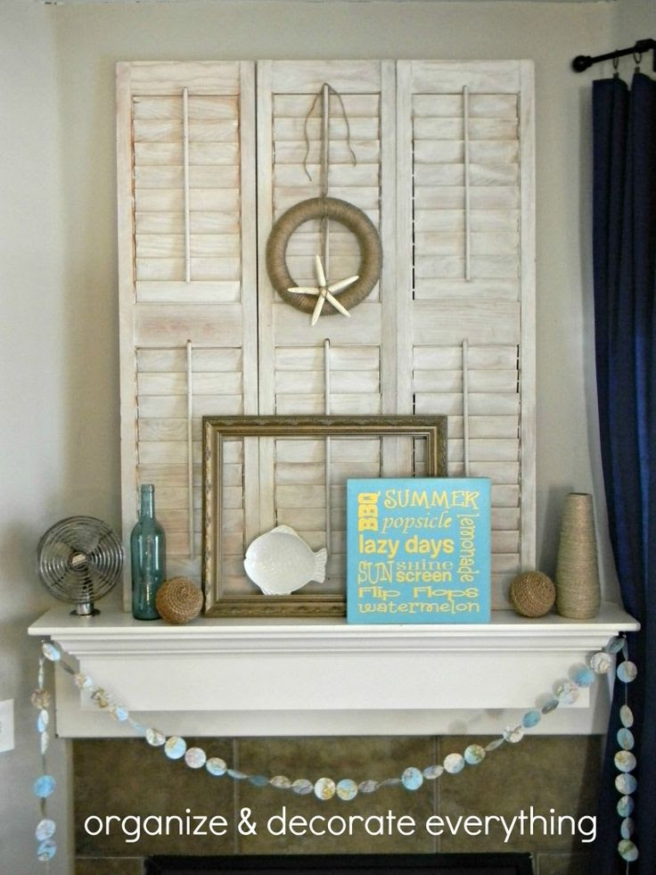 http://www.pinterest.com/pin/58828338856864191/ Beachy Mantel - Organize and Decorate Everything
