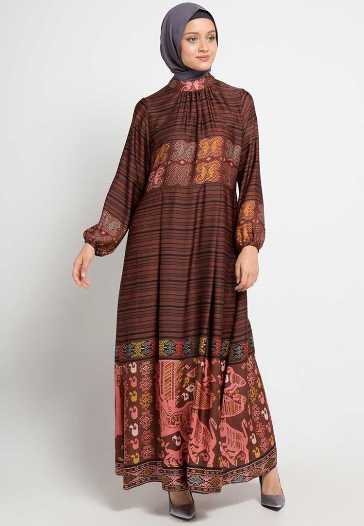 Info Populer 16+ Gamis Batik Kombinasi