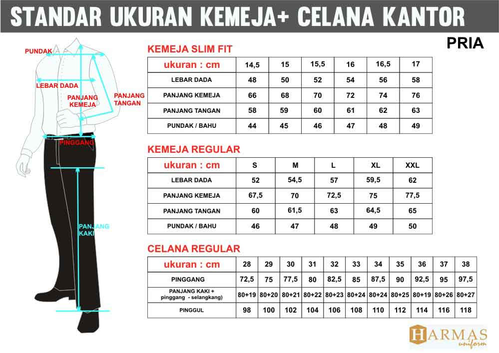 Standar Ukuran Konveksi Seragam Kantor Pakaian Kerja Standar Ukuran Konveksi Seragam Kantor Pakaian Kerja