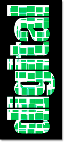 Adobe Photoshop Text Effects: Applying the Tiles filter five times to the text.