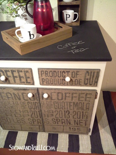 DIY Decoupaged Coffee Sack Furniture Cabinet Stow TellU