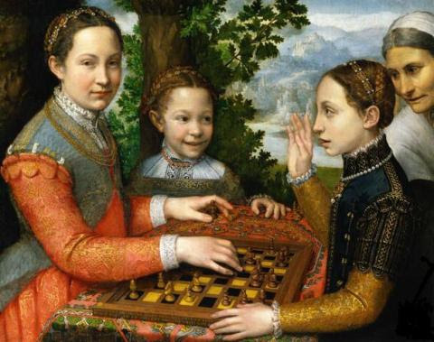 Lucia, Minerva and Europa Anguissola Playing Chess Lucia, Minerva and Europa Anguissola Playing Chess