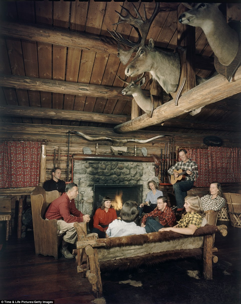 Lack of technology: At the Bear Paw Dude Ranch, guests sit by a fireplace and listen to ranch owner Jack Huyler playing acoustic guitar