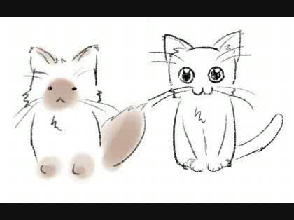 エレガント可愛い 猫 ねこ 書き方 最高の動物画像
