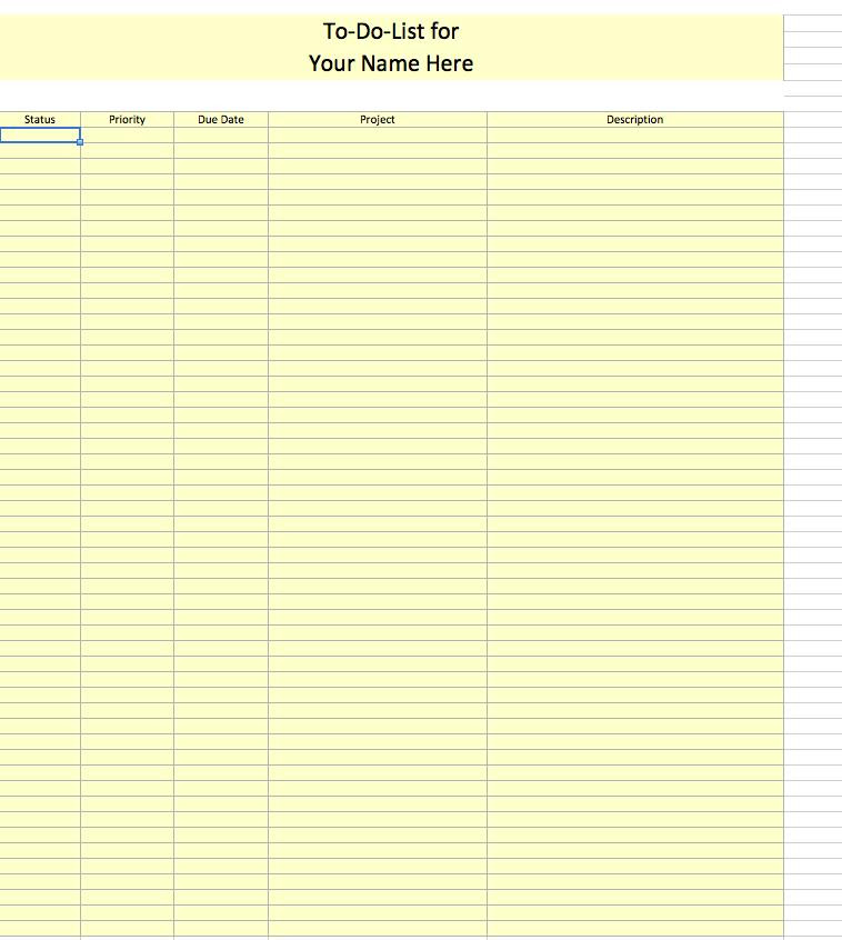 Excel Project To Do List Template | Master Template