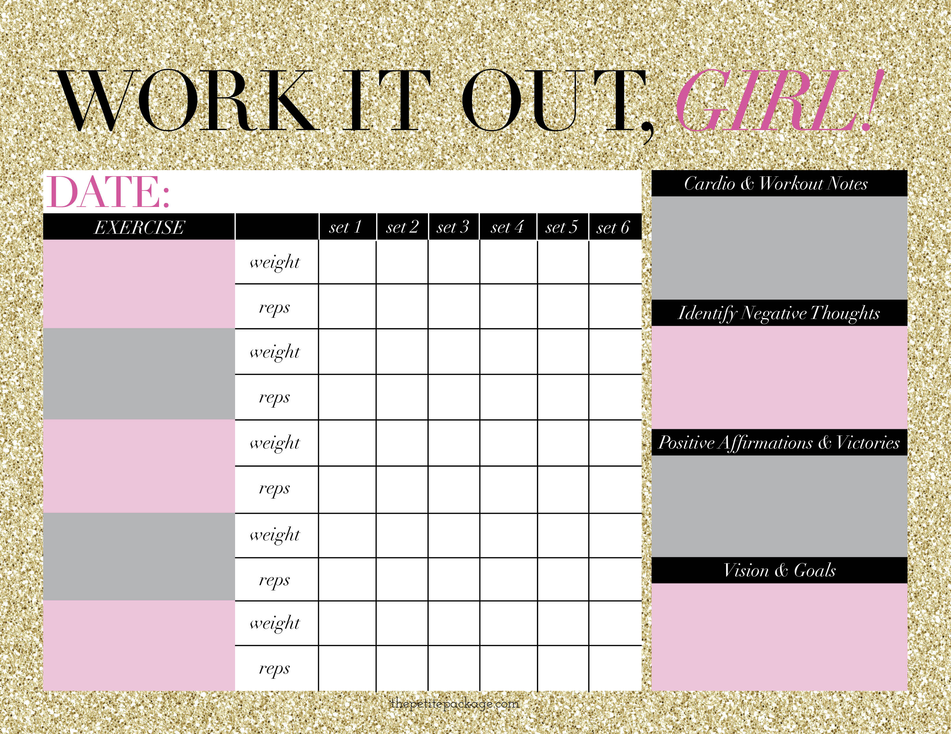Free Printable Workout Schedule