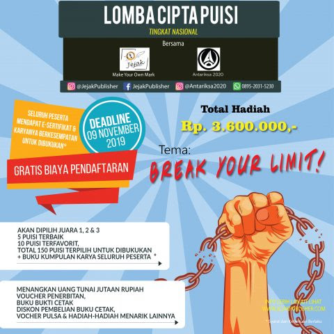 Unduh Gratis Gambar Lomba Cipta Puisi Tingkat Nasional Bertema Break Your Limit Terkeren by Cikimm.com