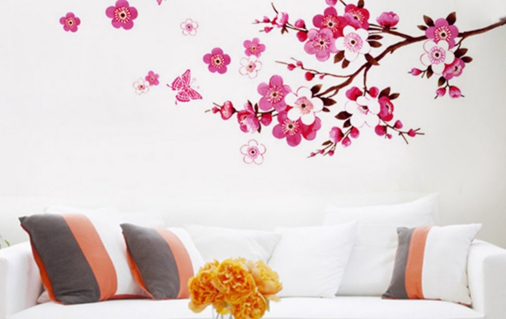10 Lukisan  Bunga  Sakura  Di Tembok  Koleksi Rial