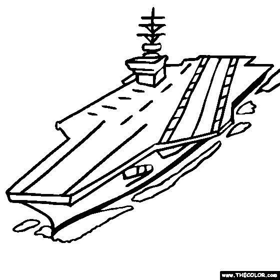 Aircraft Carrier Navy Coloring Pages