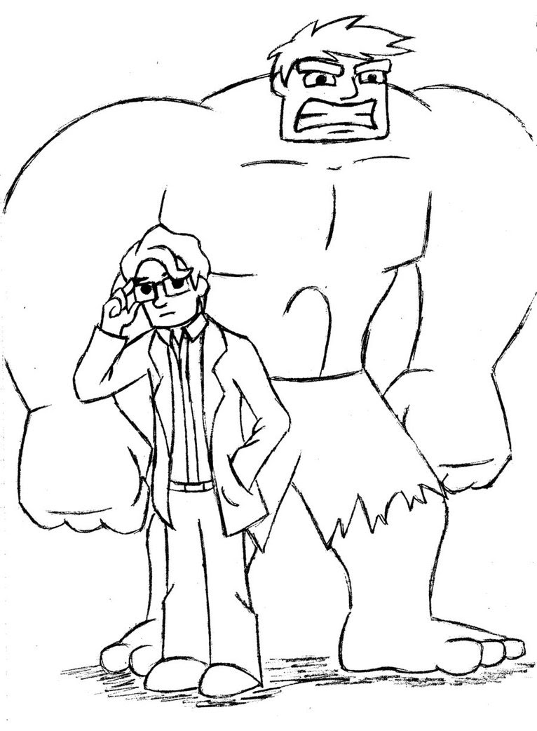 Bruce Banner Hulk Coloring Pages - Coloring and Drawing