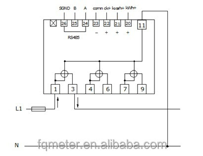 meter kwh phase 400v ct current diagram wiring transformer digital modbus single energy