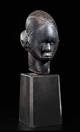 Unidentified Fang artist (Betsi group); Gabon, Sculptural Element from a Reliquary Ensemble: Head, Before 1914, Wood, H.: 23.2 cm, Curtis Galleries
