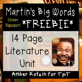 FREEBIE - Martin's Big Words Literature Guide (Common Core