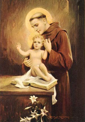 Saint-Anthony-with-the-Infant-Jesus-a-cluster-of-lilies-and-an-open-book
