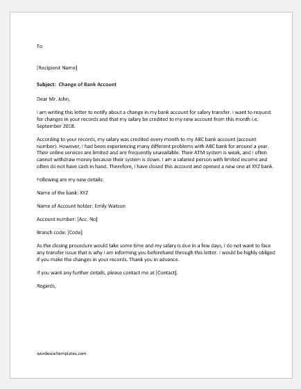 Example Of Bank Details Letterhead - Bank Account Verification Letter