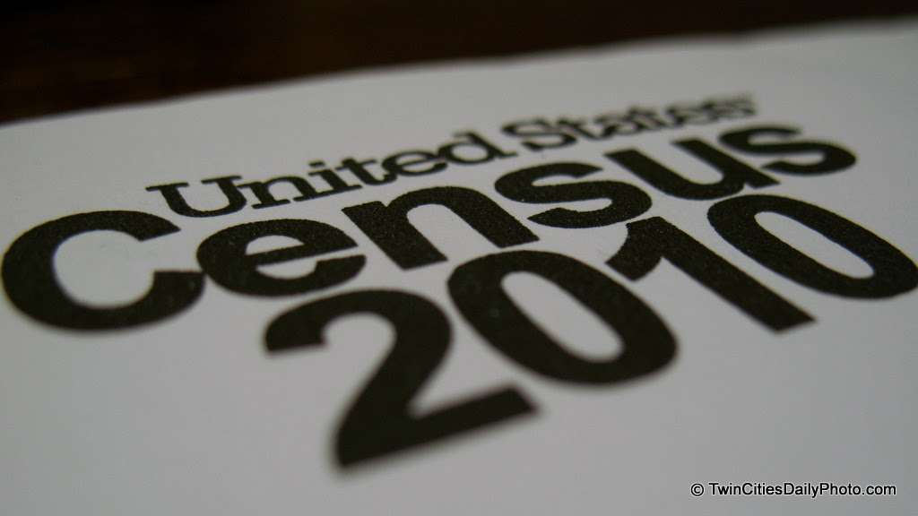 Macro shot of the US Census 2010 letterhead.