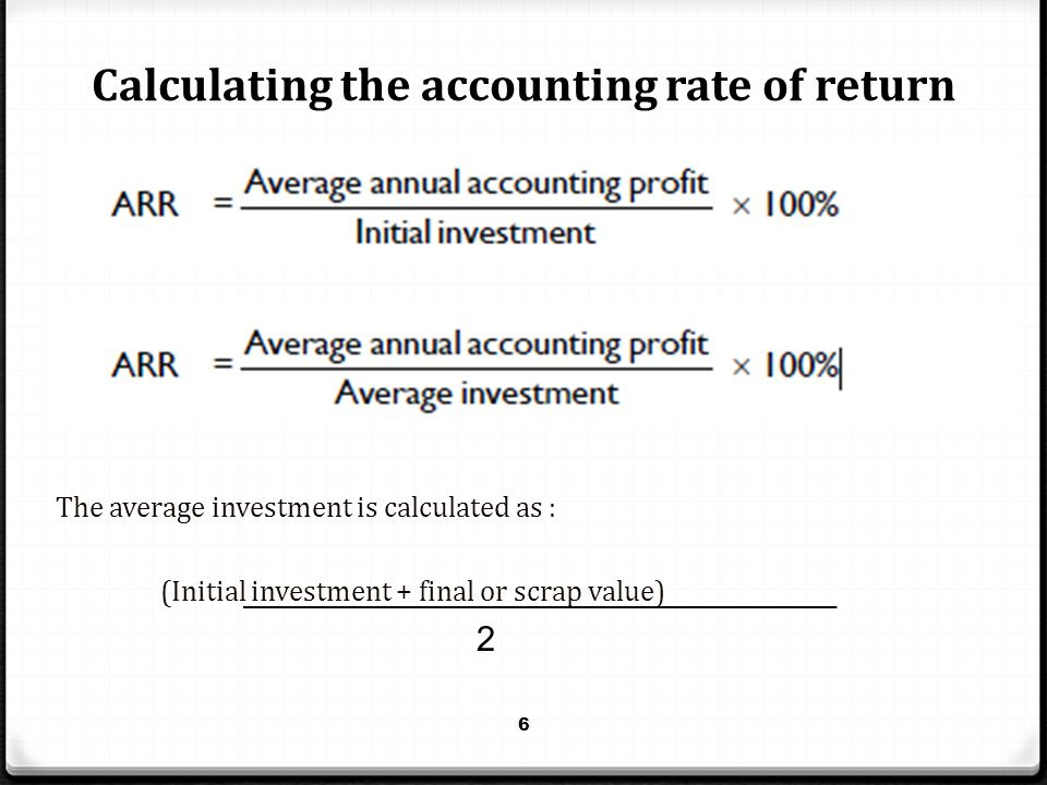 Accrual accounting rate of return formula slideshare