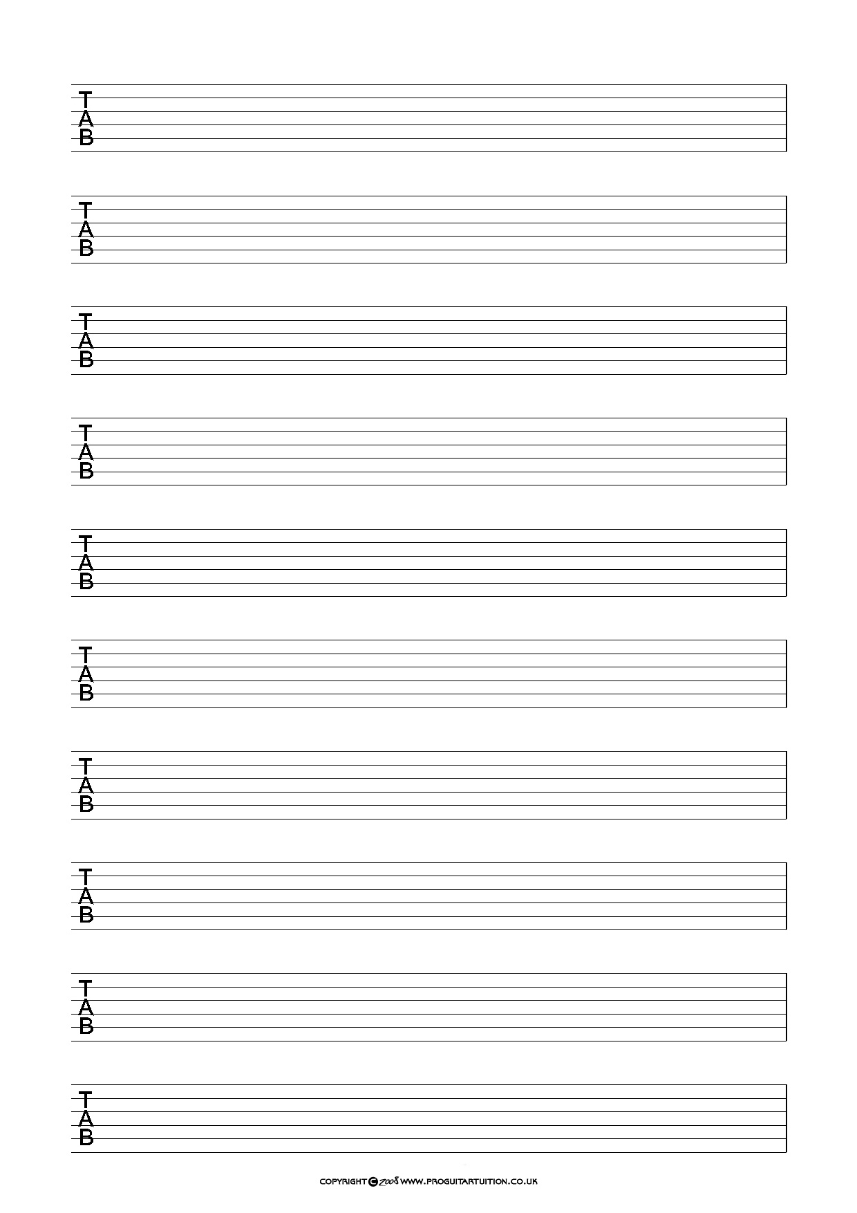 Blank Tab Sheets White Gold