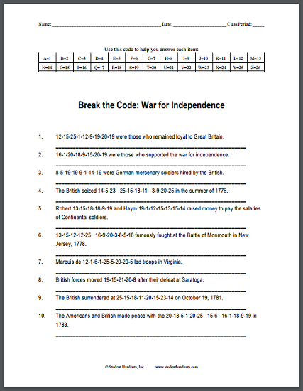 Declaration Of Independence Worksheet Pdf - worksheet