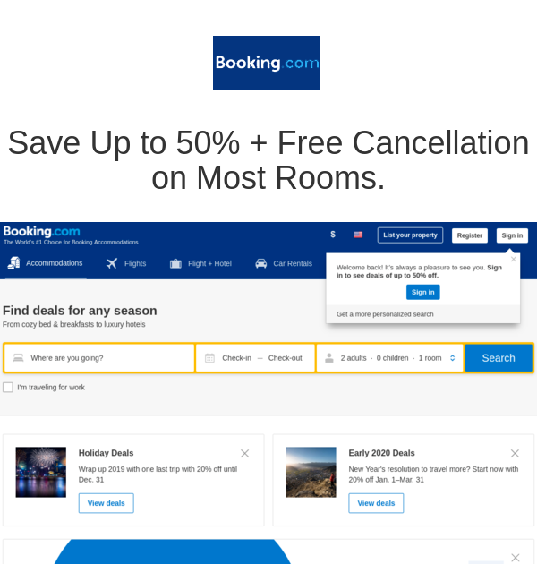 Booking Com Hotel Booking Promo Code BOOKSTRU