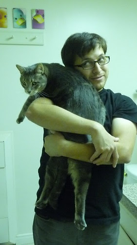 A boy and his cat