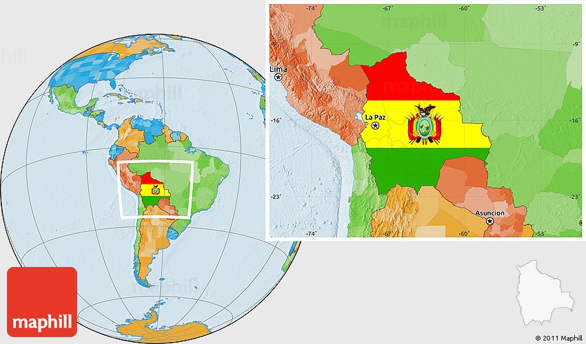 Bolivia Map World / Political Location Map of Bolivia, within the