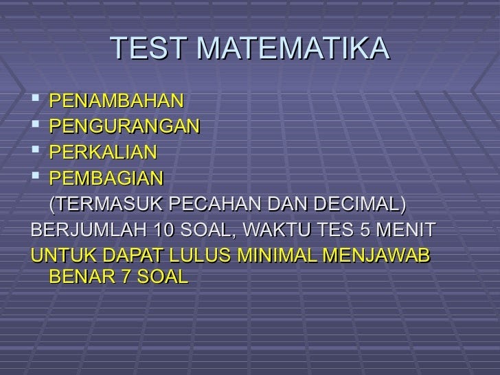 Contoh Soal: Soal Tes Matematika Magang Jepang 2018
