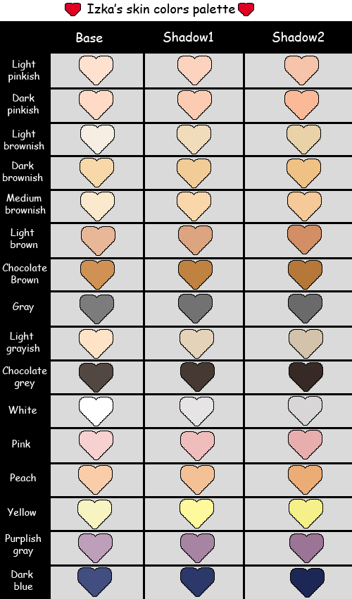 Anime Skin Color Palette