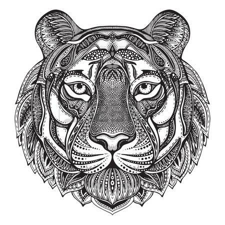 Coloriage Mandala Animaux Tigre  Coloriage Tigre Mandala