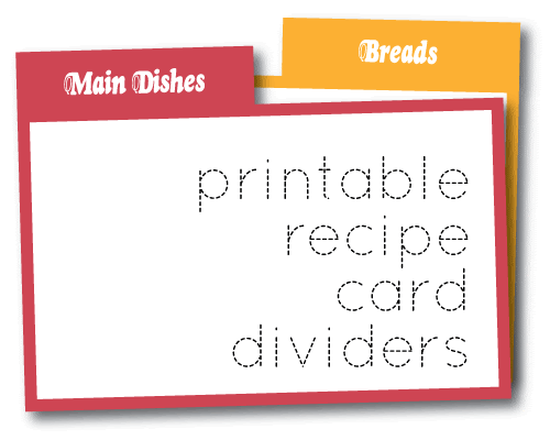 wild olive print recipe card dividers
