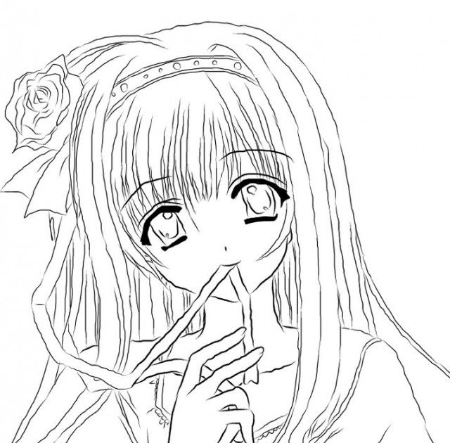 Pintar Dibujos Para Colorear De Anime Kawaii Chicas - Dibujos para