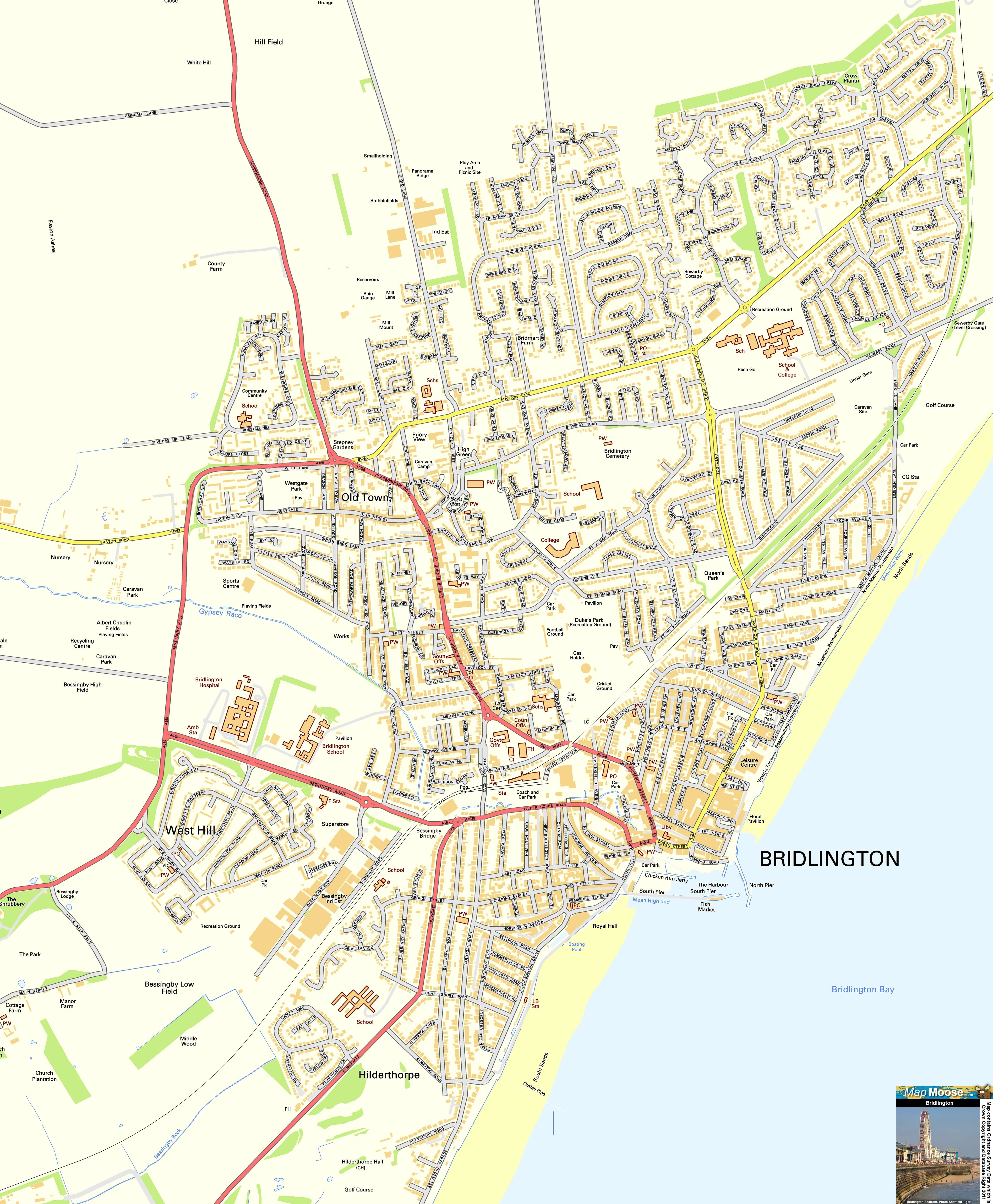 bridlington tourist map