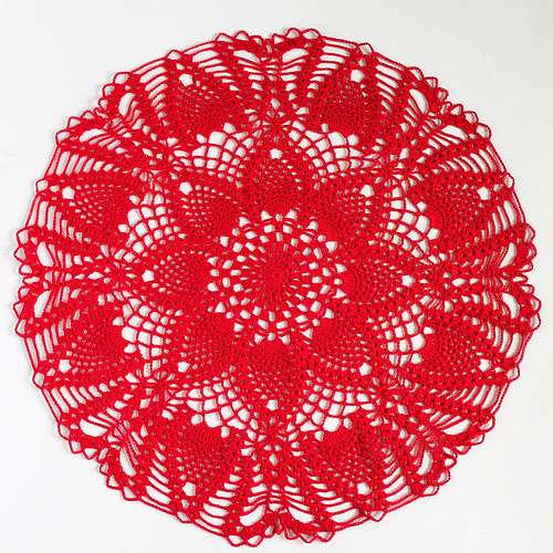 Red Large Pineapple Doily