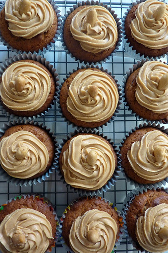 Triple Peanut Cupcakes