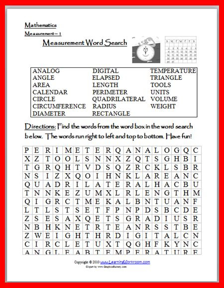 Maths Find A Words Printables - Words Print