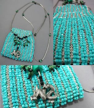 Turquoise Amulet Bag by Le Beadoir Turquoise Amulet Bag by Le Beadoir