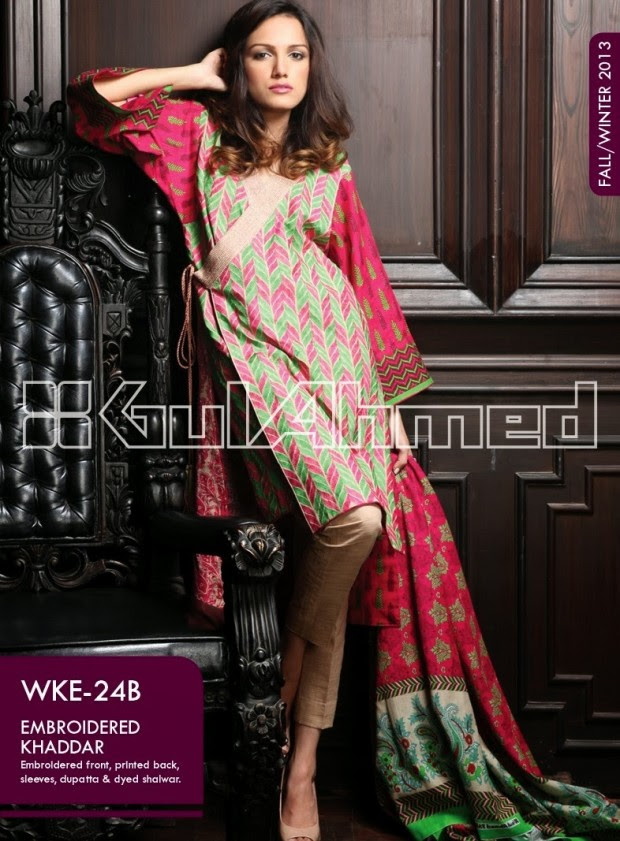 Beautiful-Cute-Girls-New-Fashionable-Dress-Design-by-Gul-Ahmed-Fall-Winter-Collection-2014-2 Beautiful-Cute-Girls-New-Fashionable-Dress-Design-by-Gul-Ahmed-Fall-Winter-Collection-2013-14-2