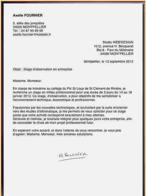 Lettre De Motivation Stage 3eme Gendarmerie  Brian Schultz Blog