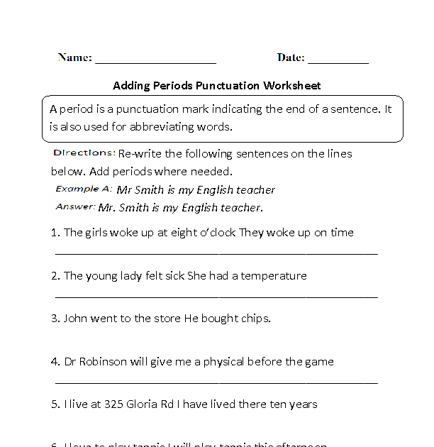 Fixing Run On Sentences Worksheet Worksheet