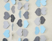 Light Blue Gray Dark Grey Fancy Hearts Paper Garland Photo Booth Prop, Birthday Party, Nursery, Baby or Bridal Shower 10 feet - TheKraftRoom Light Blue Gray Dark Grey Fancy Hearts Paper Garland Photo Booth Prop, Birthday Party, Nursery, Baby or Bridal Shower 10 feet - TheKraftRoom