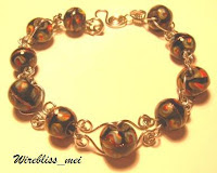 wire wrap bracelet bracelet made of native Sarawak beads