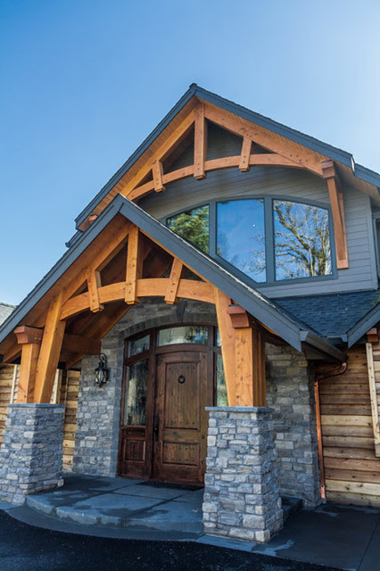 Timber Framed Entryways Showcase - craftsman - entry - portland