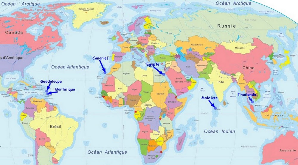Carte Des Mers Du Monde Carte