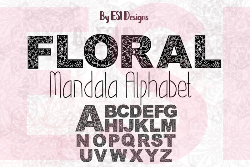 Download Free Free Floral Mandala Alphabet A Z Vector Design Crafter File PSD Mockup Template