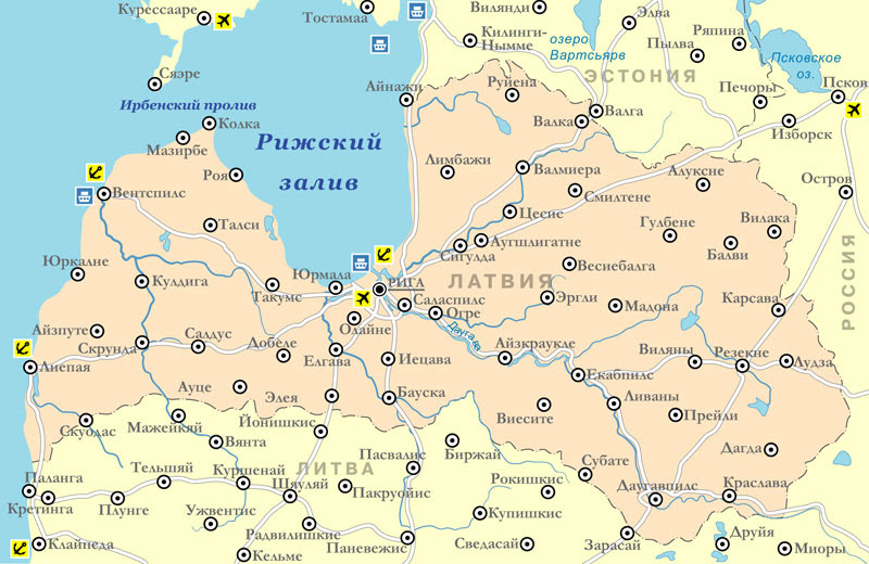 Карта латвия