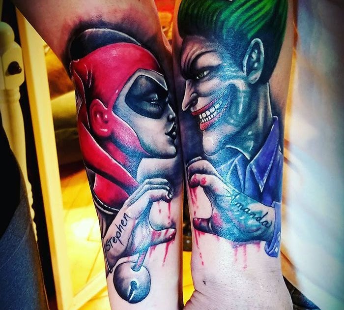 Simple Harley Quinn And Joker Couple Tattoos - malayjart The Joker And...